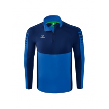 Erima Sport-Langarmshirt Six Wings Trainingstop (100% Polyester, Stehkragen, 1/2 Zip) royalblau/navyblau Herren